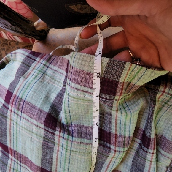 Elan Sz. L Long Sleeve Button Down Multicolored Oversized Shirt with Pocket - Picture 12 of 14